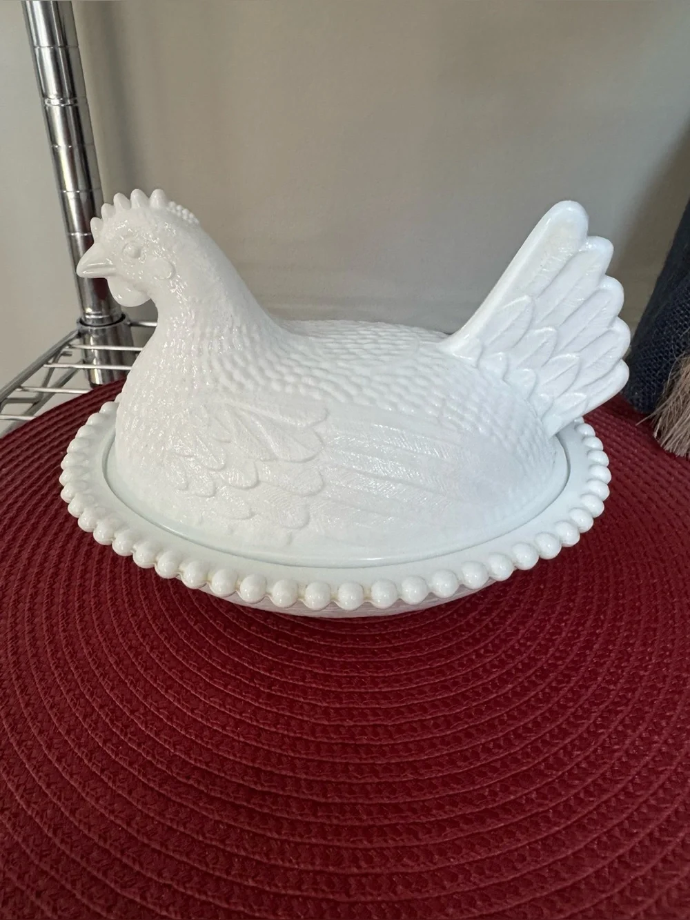 Indiana Glass White Milk Glass Hen on Nest